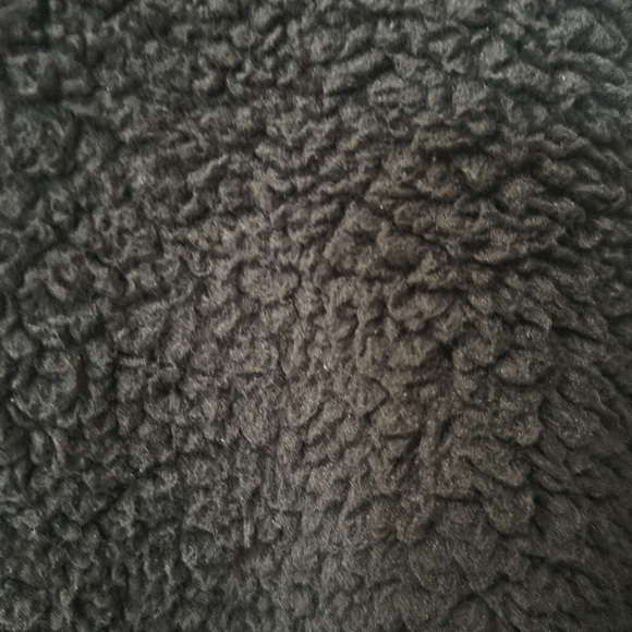 Black/white/silver/gray sheepskin hooded reversible coat sweater jacket cardigan - Picture 4 of 7